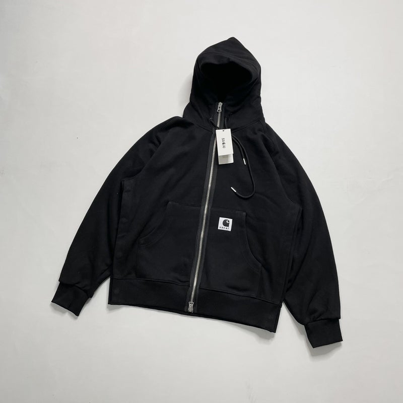 High quality Kaha carha joint name sac @ I fleece-lined hooded zipper cardigan sweater couples mens and womens hoodie Black - Image 1