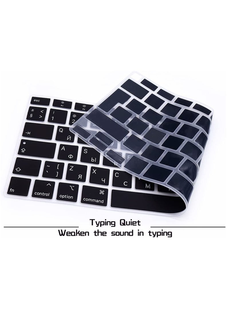 Ntech Ultra Thin Russian Language Silicone Keyboard Cover Skin For MacBook Air 13 Inch 2020 With Touch ID (MODEL A2179 and A2337 M1 Chip,UK/EU Layout) Keyboard Accessories Protector  - Image 4