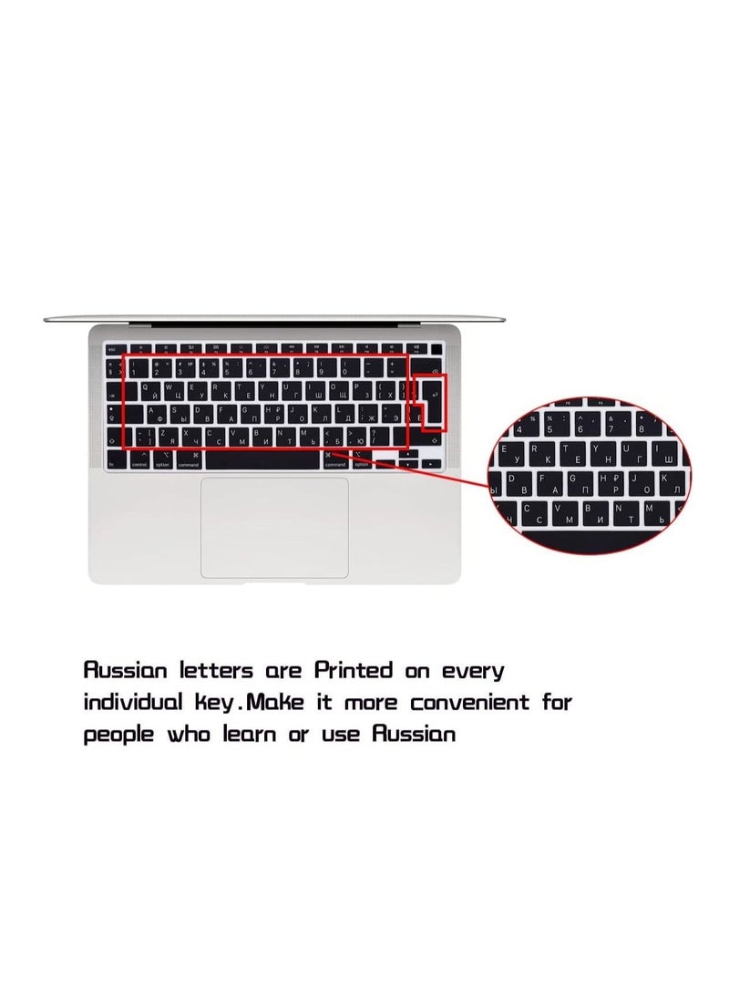 Ntech Ultra Thin Russian Language Silicone Keyboard Cover Skin For MacBook Air 13 Inch 2020 With Touch ID (MODEL A2179 and A2337 M1 Chip,UK/EU Layout) Keyboard Accessories Protector  - Image 3