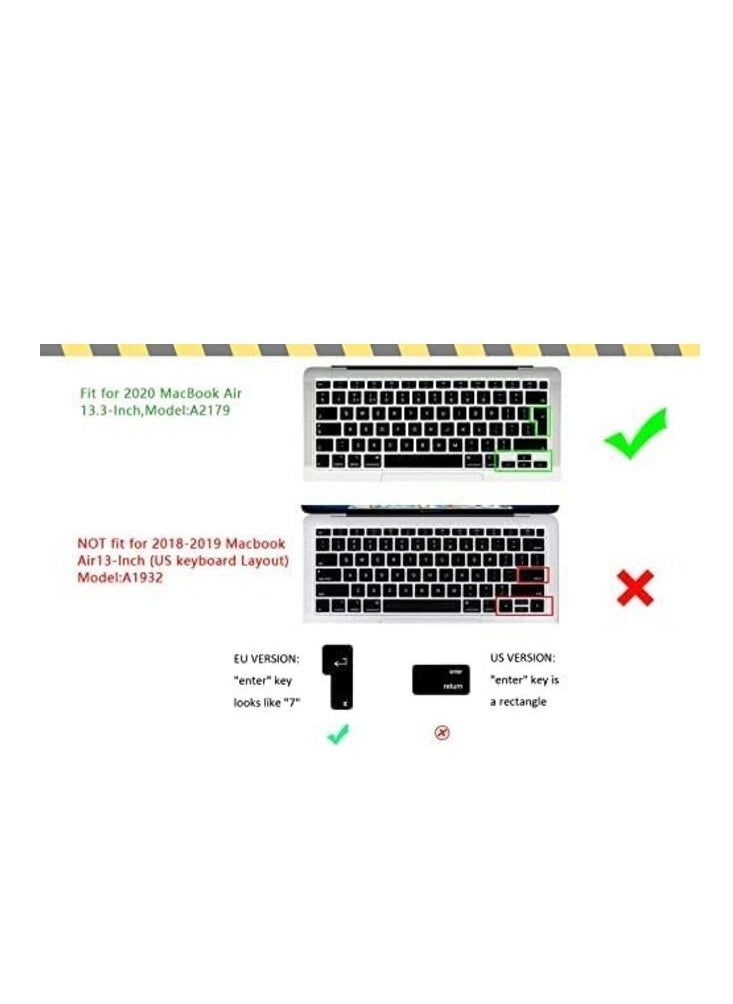 Ntech Ultra Thin Russian Language Silicone Keyboard Cover Skin For MacBook Air 13 Inch 2020 With Touch ID (MODEL A2179 and A2337 M1 Chip,UK/EU Layout) Keyboard Accessories Protector  - Image 2
