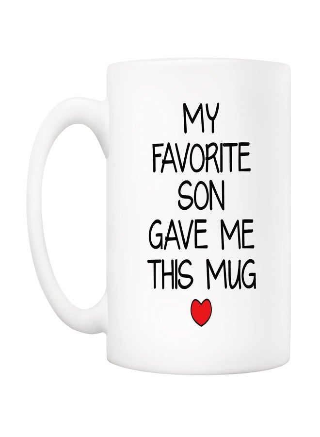 5Aup My Favorite Son Gave Me This Mug Christmas Gifts, Funny Father's Day and Mother's Day Cup from Son - Novelty Birthday Gift for Dad Mom Parents, Men, Women 11 Oz - Image 2
