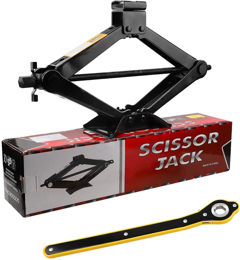 CPROSP Scissor Jack 25 tons 5511 lbs Capacity with Ratchet Handle Effort Saving Just for Emergency Use not for Weekly Projects