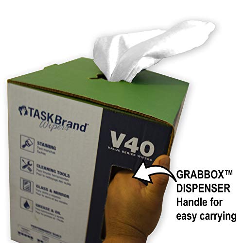 TaskBrand مناديل TaskBrand N-V040CGW سحب مركزي بيضاء 10 × 12 (لفة من 200) - Image 2
