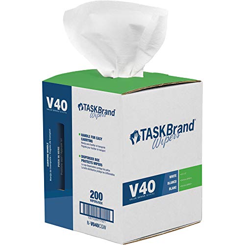 TaskBrand مناديل TaskBrand N-V040CGW سحب مركزي بيضاء 10 × 12 (لفة من 200) - Image 1