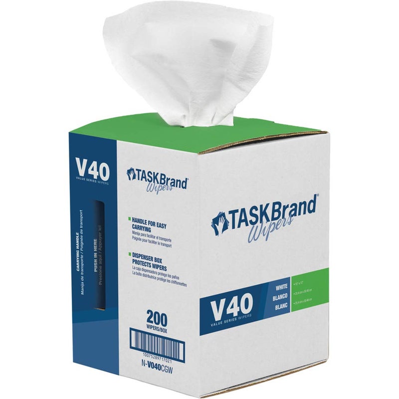 TaskBrand مناديل TaskBrand N-V040CGW سحب مركزي بيضاء 10 × 12 (لفة من 200) - Image 5