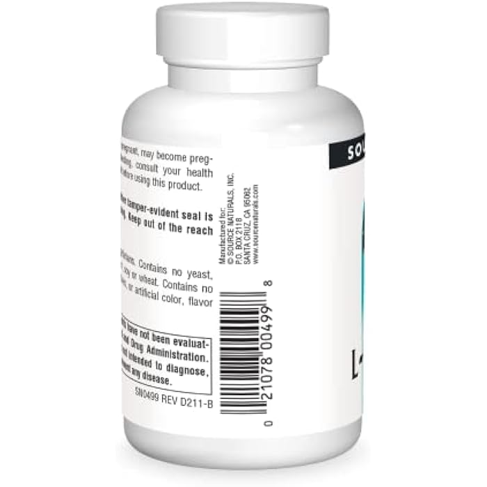 Source Naturals Acetyl L-Carnitine 500mg, 60 Tablets - Image 3