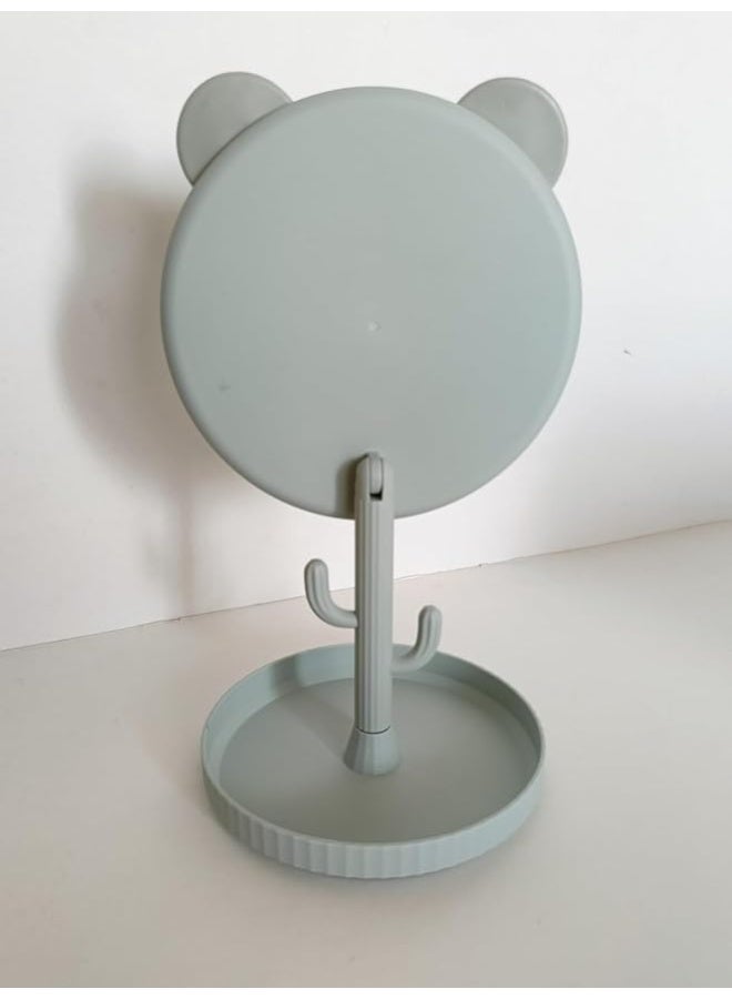 Tabletop Makeup Mirror with Cactus Stand and Makeup Organizer Base. - Image 4