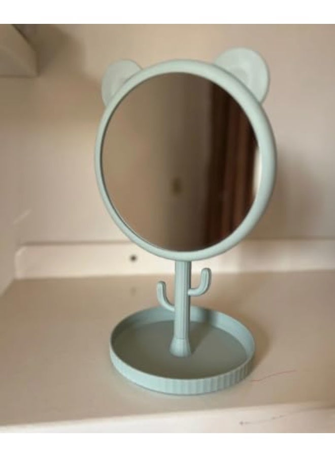 Tabletop Makeup Mirror with Cactus Stand and Makeup Organizer Base. - Image 5