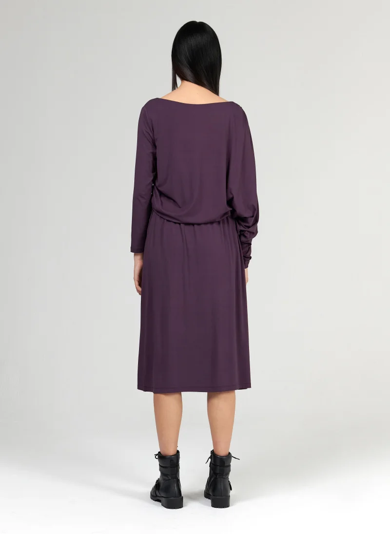 leem Asymmetric Batwing Sleeve Dress