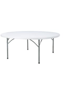 Generic Portable round table with a diameter of 180 cm, white top and steel frame  - Image 1