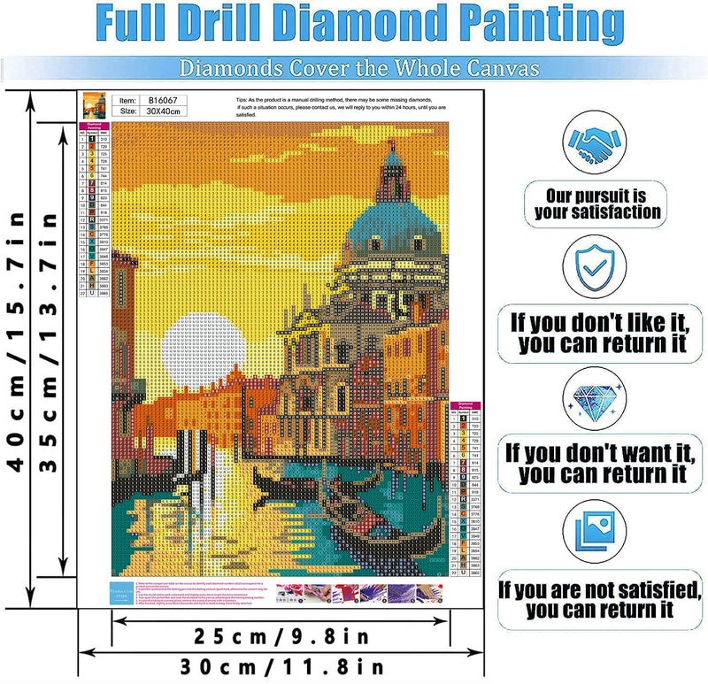 Tiwabb 6 Pack Famous Landscape Diamond Art Kits for Adults Beginners,Full Round Drill DIY Diamond Painting Kits,Paint by Diamonds Dot Gem Art Crystal Easy,Home Wall Decor 12x16Inch - Image 5