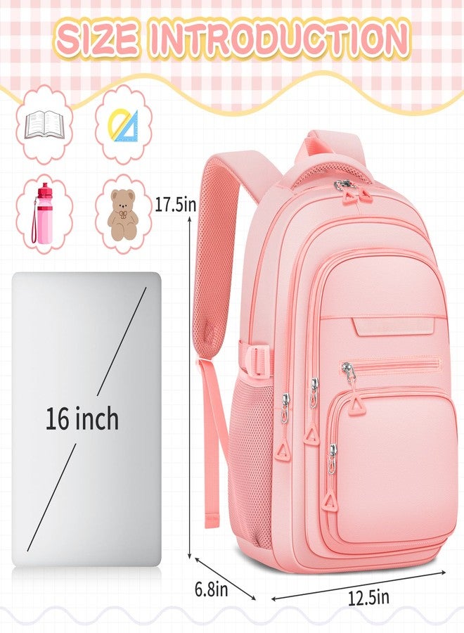 PRAGARI Cute Backpack for School Girls Aesthetic Backpack Women College Bookbag Large Students Laptop Bag Travel Casual, Pink, Large, School,casual,outdoor,travel,sports,work - Image 3