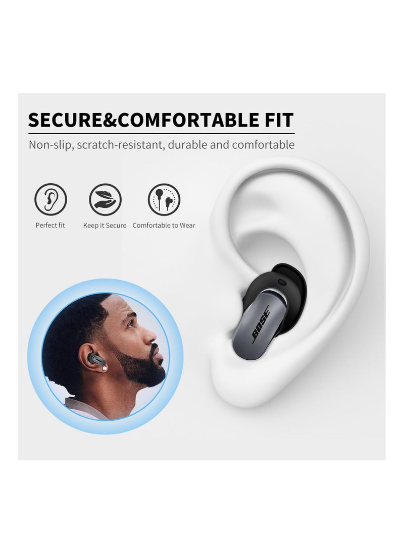 SYOSI - 3 Pairs Silicone Ear Tips Covers for Bose QuietComfort Earbuds II, Anti Slip Wingtips Silicone Sport Ear Tips Replacement Ear Tips Protective Silicone Tips Scratch Resistant Silicone Tips for Bose - Image 1