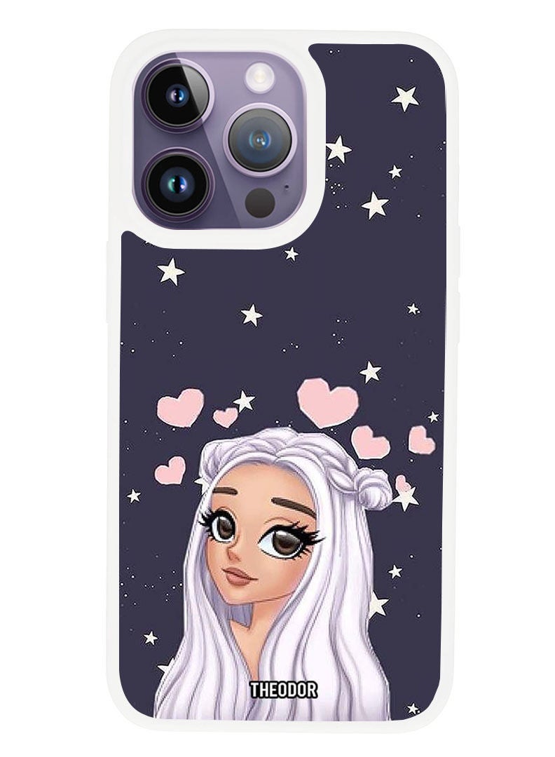 Theodor Protective Case Anti Scratch Shock Proof Cover For APPLE IPHONE 14 PRO Love Star Background (White Bumper) - Image 1