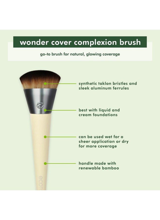 Ecotools EcoTools Wonder Cover Complexion Brush, Makeup Brush For Flawless Foundation Application & Blending, Full Coverage Base Brush, Eco-Friendly, Synthetic Bristles, Cruelty-Free, 1 Count  - Image 3