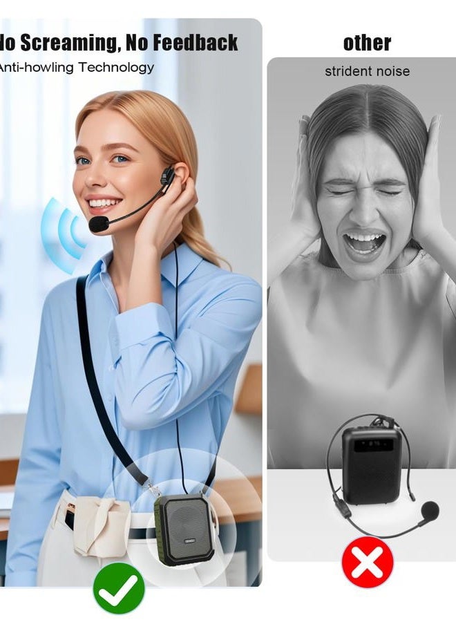 SHIDU Voice Amplifier for Teacher with Portable Microphone and Speaker, 18W Megaphone with Wired Mic Headset, IPX5 Waterproof & Rechargeable Bluetooth Speaker Systems for Tour Guide (NOT Wireless) - Image 3