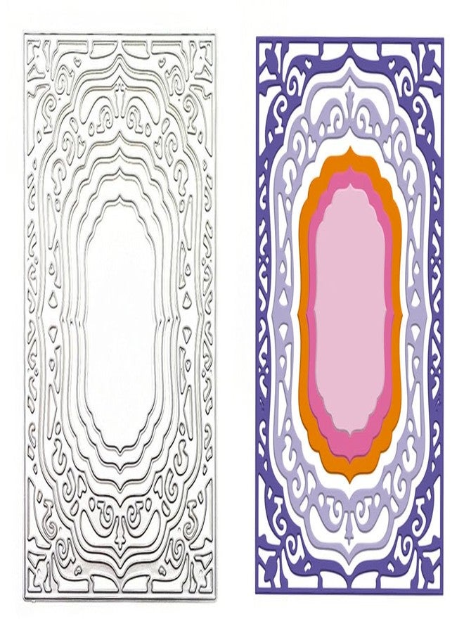Kashoer Lace Rectangle Frame Metal Die Cuts,Flower Border Square Frames Layering Label Card Cutting Dies Stencils for Card Making Stencil Embossing Tool Scrapbooking DIY Craft - Image 3