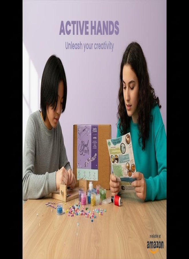 Active Hands Combo DIY Bead Loom Craft and HERBAL TIE & DYE DIY KIT with Portable Loom, Fasteners, Yarn and Glass Beads and Natural Colours, Learn Shibori, Bandhani, Leheriya, Includes Fabric, Dyes - Image 2