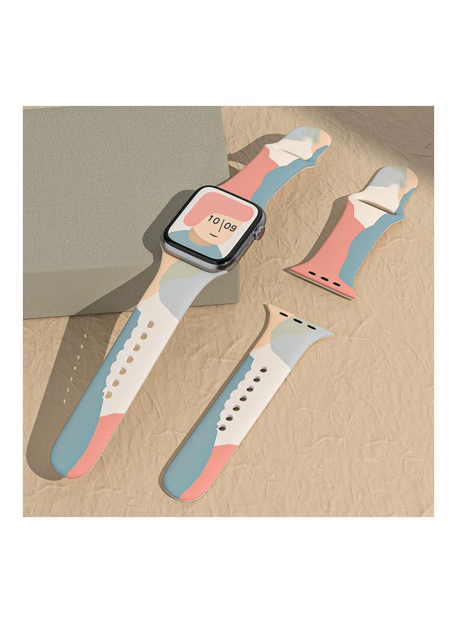 NIBEMINENT New Fashion Silicone Strap For Apple Watch 45/44/42mm Printed