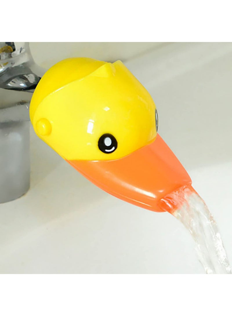 قطعتان من ممدد حنفية كرتوني لغسل يد الأطفال في حوض حمام الحيوانات، إكسسوارات مطبخ مريحة لمساعدة غسل الطفل، بط - Image 3