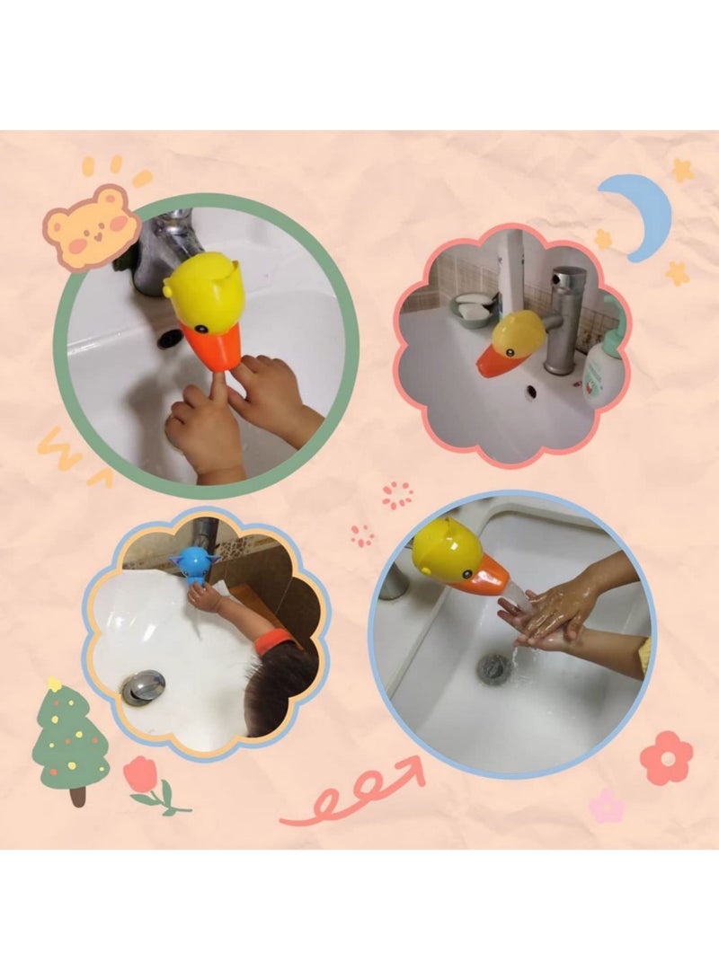 قطعتان من ممدد حنفية كرتوني لغسل يد الأطفال في حوض حمام الحيوانات، إكسسوارات مطبخ مريحة لمساعدة غسل الطفل، بط - Image 5