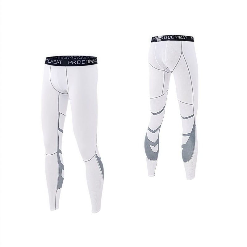 Men'S Sports Tights Quick-Dry Mesh Gray Fitness Pants Running Workout Basketball Compression Leggings Long Pants Leg-Lengthening - Image 3