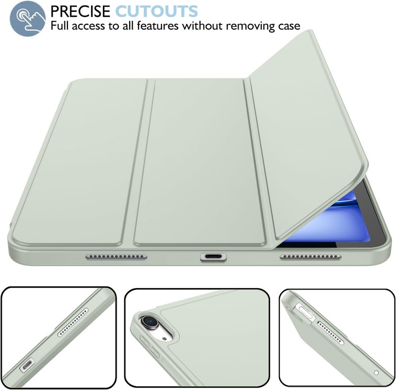 iMieet iPad Air 11 Inch Case M3(2025) / M2 (2024), iPad Air 5th/4th Generation Case 2022/2020 10.9 Inch with Pencil Holder,Trifold Stand Smart Case with Soft TPU Back(Sega Green) - Image 3