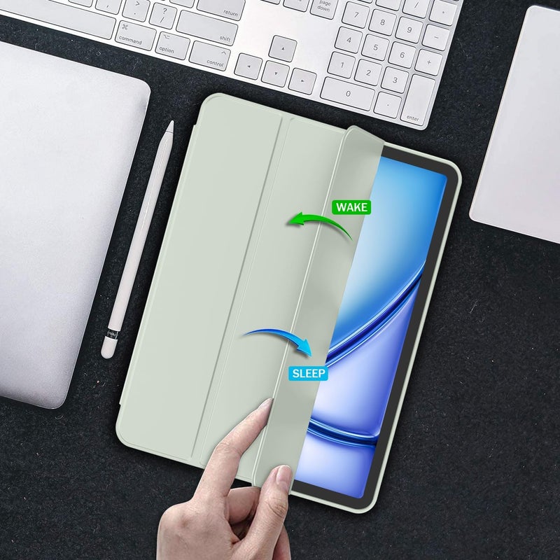 iMieet iPad Air 11 Inch Case M3(2025) / M2 (2024), iPad Air 5th/4th Generation Case 2022/2020 10.9 Inch with Pencil Holder,Trifold Stand Smart Case with Soft TPU Back(Sega Green) - Image 5