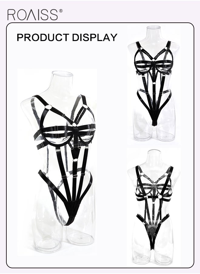 Thick Webbing Spliced Onesie Underwear for Women Hollow Design Suspender Bodysuit Ladies Adjustable Bondage Cupless Cage Bra Set Exotic Style Cosplay Costumes Boudoir Outfits - pzsku/Z106371A5D708C4C87DC5Z/45/_/1729306638/66bea4c3-5cf2-404c-8cb0-f621028c608c