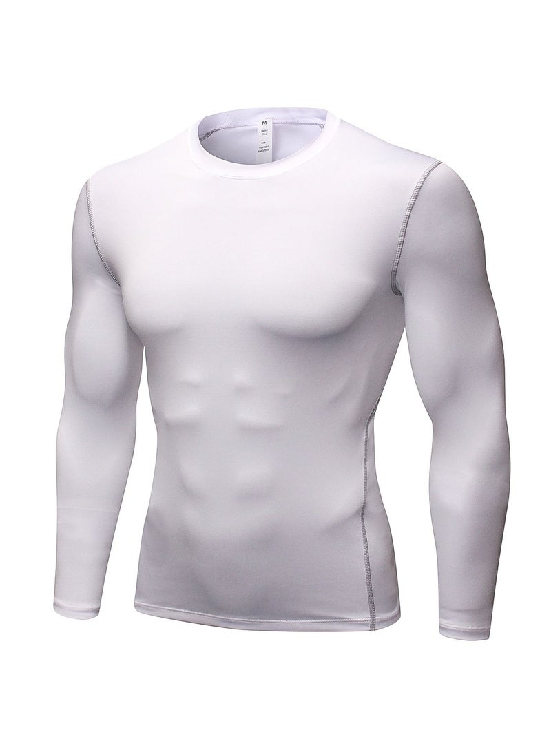 نيبمينينت Men Quick Dry Breathable Long Sleeve Shirt White - Image 1