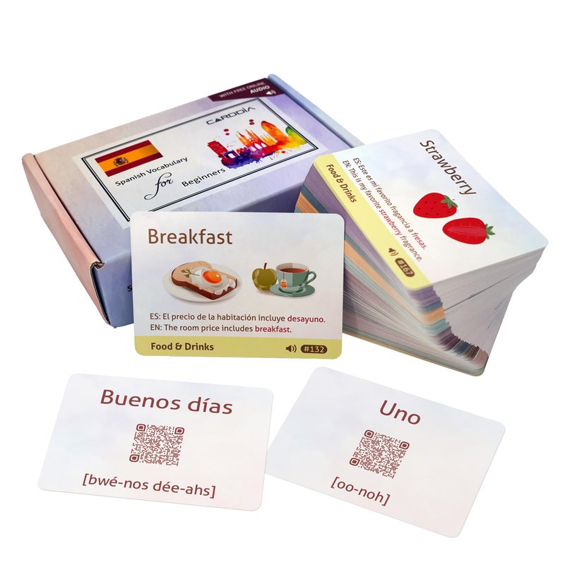 CARDDIA Spanish Vocabulary Educational Flashcards for Beginners - Image 3