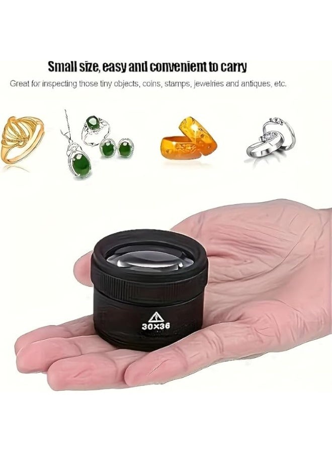 ماي سوق - عدسة مكبرة احترافية 30x36 بصرية، مكبر يدوي معدني عالي الدقة لفحص المجوهرات، العملات، والقراءة الدقيق - Image 4