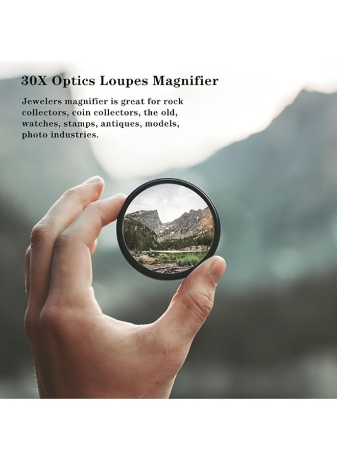 ماي سوق - عدسة مكبرة احترافية 30x36 بصرية، مكبر يدوي معدني عالي الدقة لفحص المجوهرات، العملات، والقراءة الدقيق - Image 2