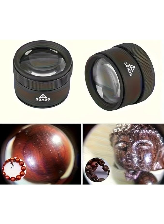 ماي سوق - عدسة مكبرة احترافية 30x36 بصرية، مكبر يدوي معدني عالي الدقة لفحص المجوهرات، العملات، والقراءة الدقيق - Image 5