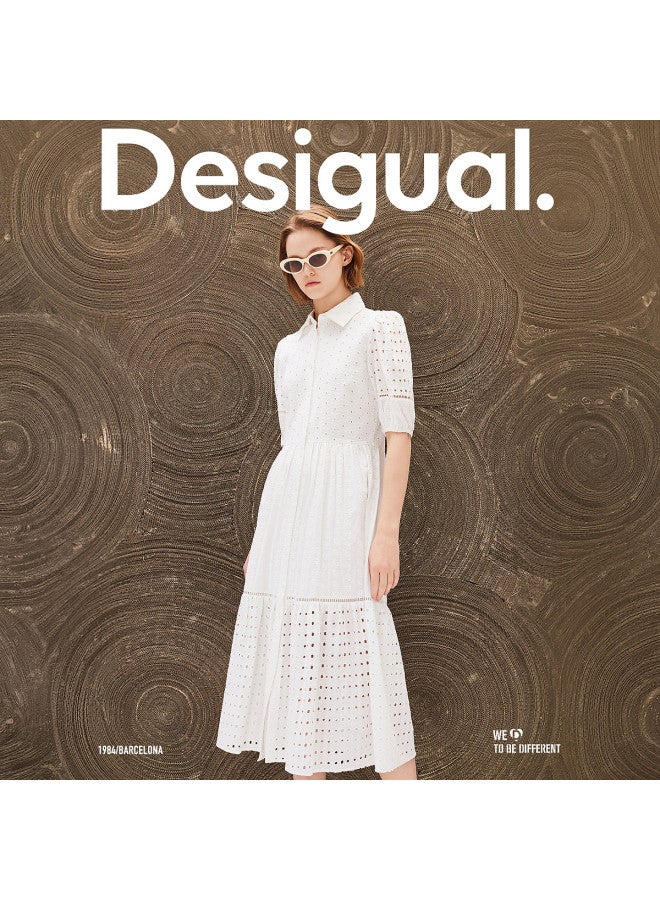 DESIGUAL bubble Sleeve Cut-out Paneled Shirt Dress - Image 2