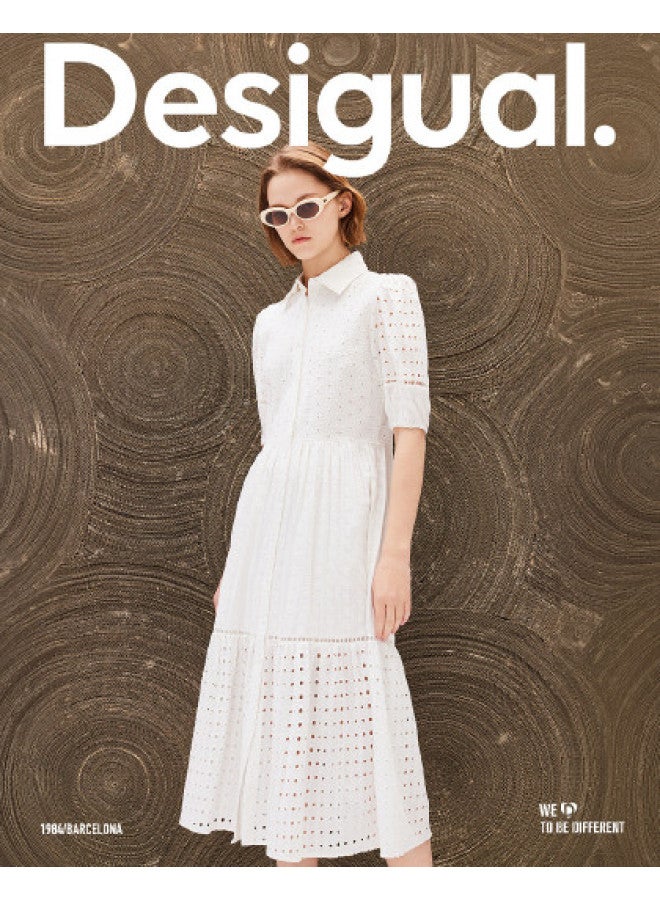 DESIGUAL bubble Sleeve Cut-out Paneled Shirt Dress - Image 1