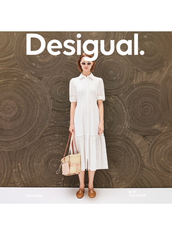 DESIGUAL bubble Sleeve Cut-out Paneled Shirt Dress - Image 5