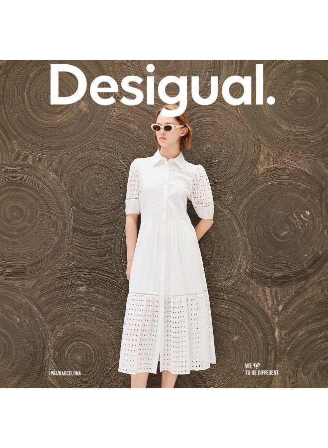 DESIGUAL bubble Sleeve Cut-out Paneled Shirt Dress - Image 4