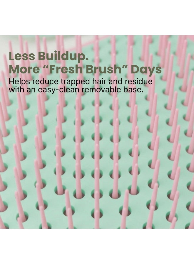 Glitters No Mess No Stress Easy Clean Hair Brush, Detangling Hairbrush with Removable Washable Pad, Detangler Brush for Women, Men & Girls, Easy Rinse Hair Brush for Everyday Hair Care - Image 3
