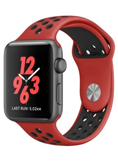 Lerobo Sport Band Compatible with Apple Watch Band 38mm 40mm 41mm for Women Men,Soft Silicone Breathable Wristband Replacement Strap for iWatch Ultra 2 SE Series 9 8 7 6 5 4 3 2 1Black and red