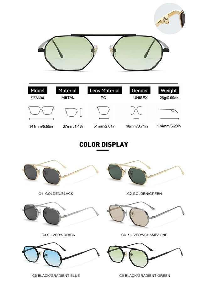 2025Luxury Designer Sunglasses UV400 Retro Square Polarized Metal PC Shades for Women Men - Image 4