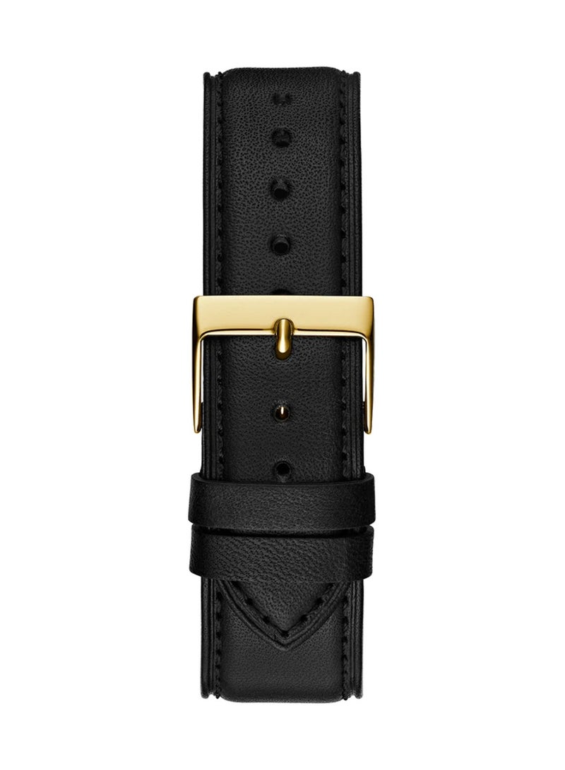 GUESS Crescent Men's Analog Quartz Black Leather Watch GW0628G2 - 44mm - Image 4
