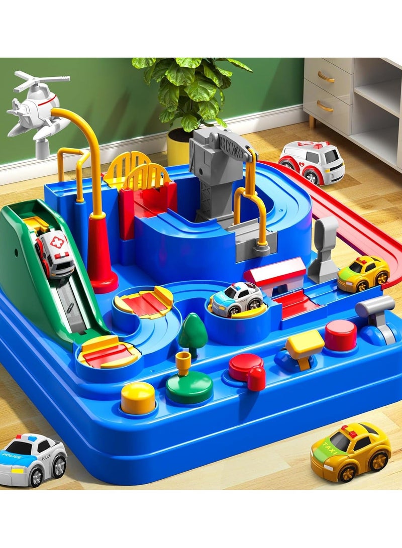 Norello Car Adventure Race Track Toy for Kids, Early Learning & Early Development Mechanical Puzzle Track, Includes 4 Mini Cars, No Batteries Required, Ages 3+ - Image 2