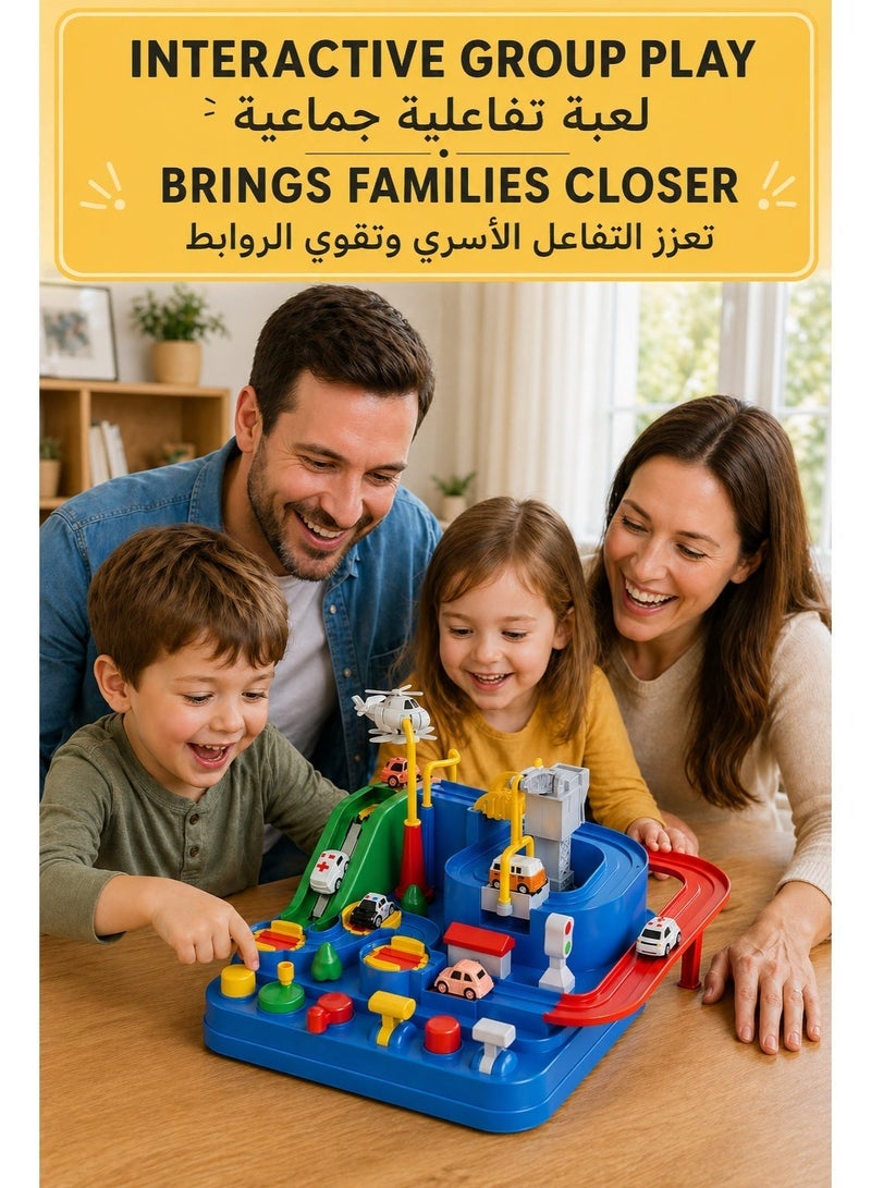 Norello Car Adventure Race Track Toy for Kids, Early Learning & Early Development Mechanical Puzzle Track, Includes 4 Mini Cars, No Batteries Required, Ages 3+ - Image 3