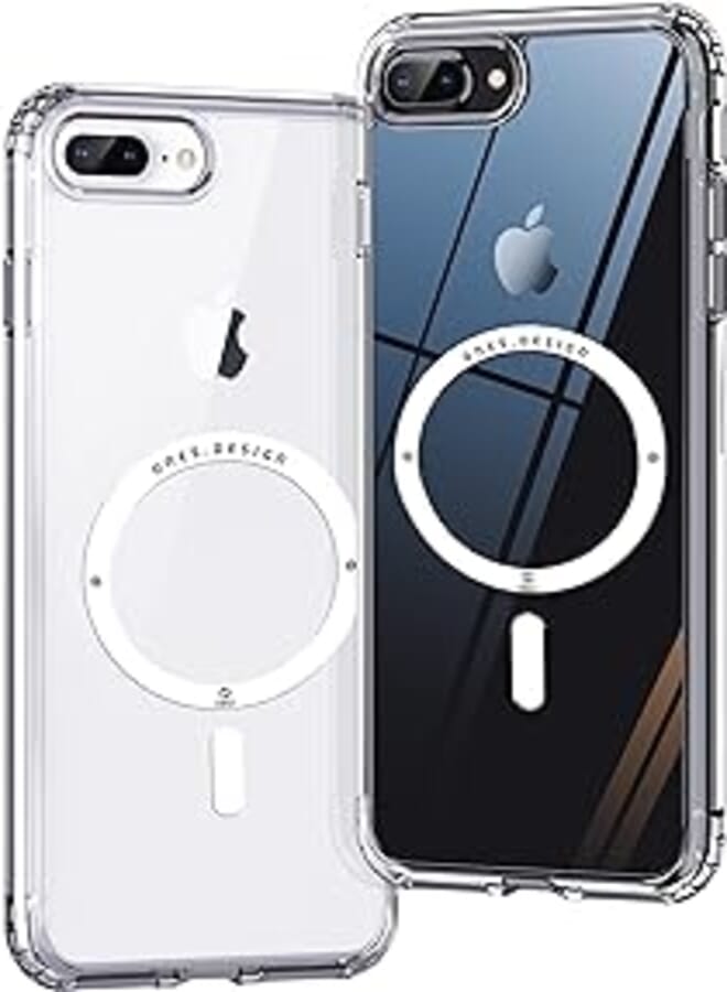 جراب ONES لهاتف iPhone 8 Plus / 7 Plus، جراب مغناطيسي هجين للهاتف المحمول، متوافق مع MagSafe، حماية قياسية عسكرية، وسادة هوائية مقاومة للصدمات، جراب سيليكون مضاد للاصفرار، مقاوم للخدش، رفيع،