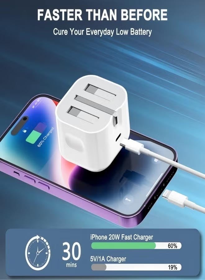 ViaKing iPhone 20W Fast Charger | USB C Wall Fast Charger Compatible with iPhone 15/14/14 Pro/14 Pro Max/13/12/SE2020/11/XR/XS Max/X/iPad - Image 2