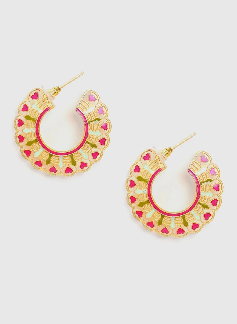 SOHI Gold-Plated Enamel Earrings