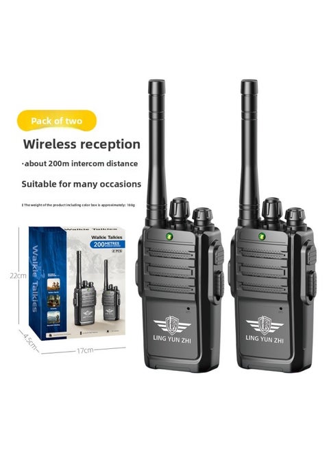 Children's Walkie-talkie Toy Wireless Pager Indoor Outdoor Remote Interactive Play House Pager Educational Toy-Color:Wireless Walkie-talkie-black/pack Of Two [color Box]-Specifications:Standard Configuration