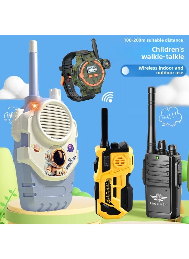 null - Children's Walkie-talkie Toy Wireless Pager Indoor Outdoor Remote Interactive Play House Pager Educational Toy-Color:Wireless Walkie-talkie-black/pack Of Two [color Box]-Specifications:Standard Configuration - Image 1