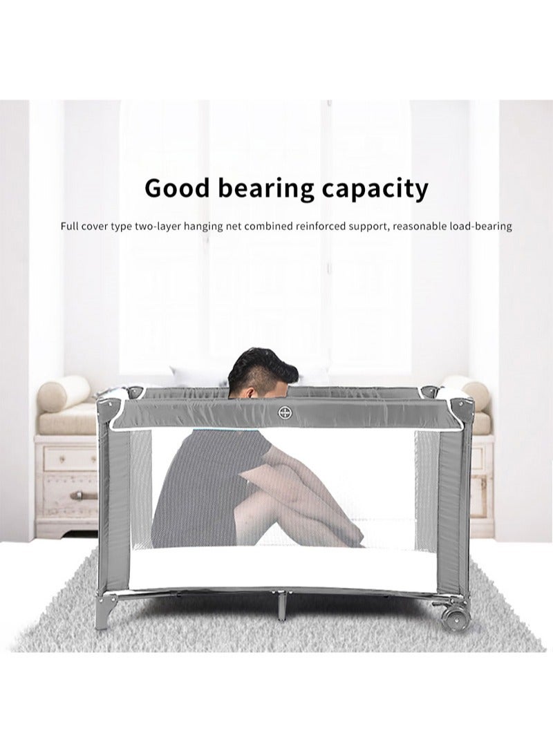 Kidle Baby Folding Bed With Cushion And Wheels Large And Comfortable Stable And Sturdy Breathable 125*65*78cm - Image 5